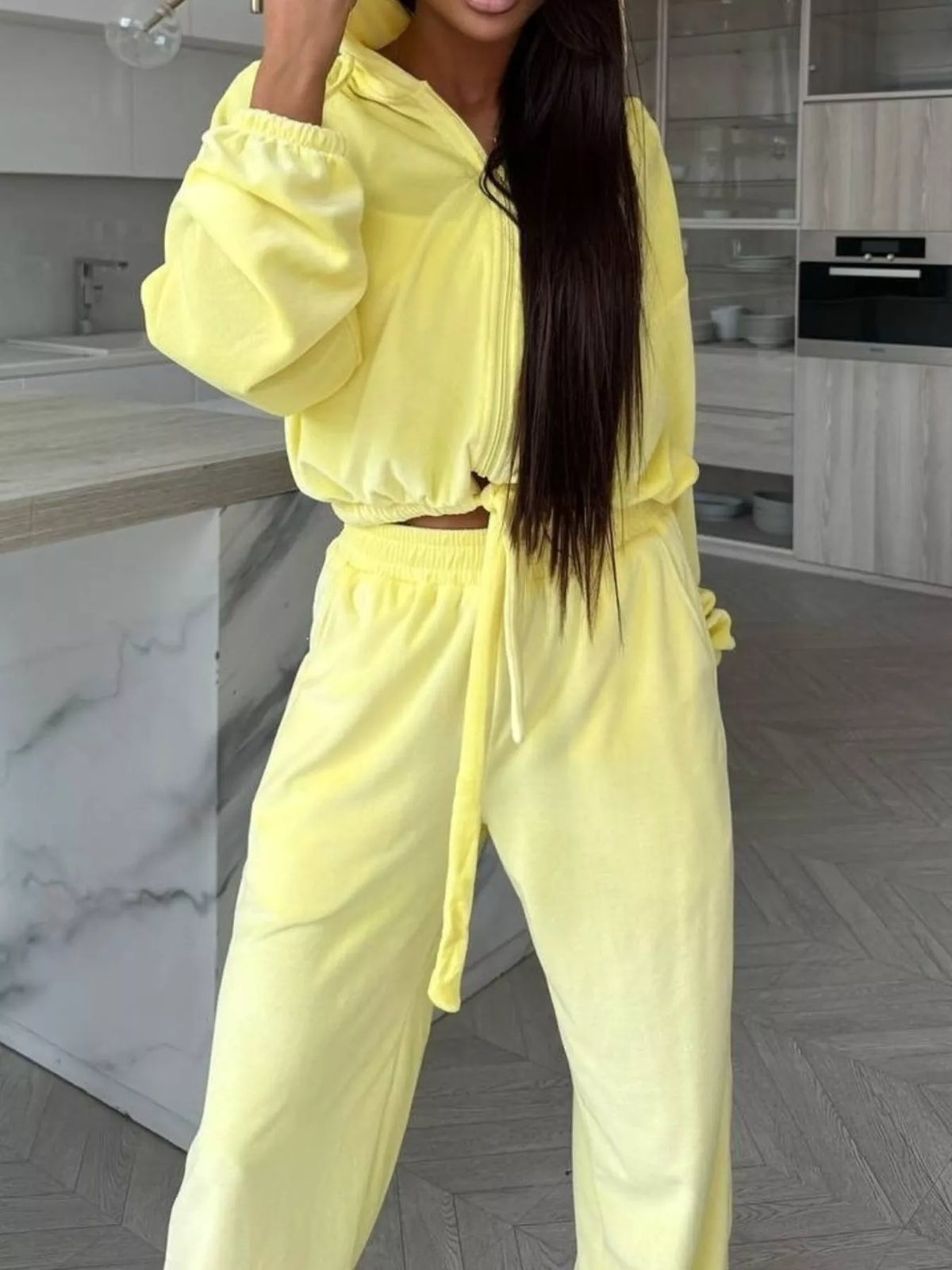Zip-Up Hoodie and Joggers Set