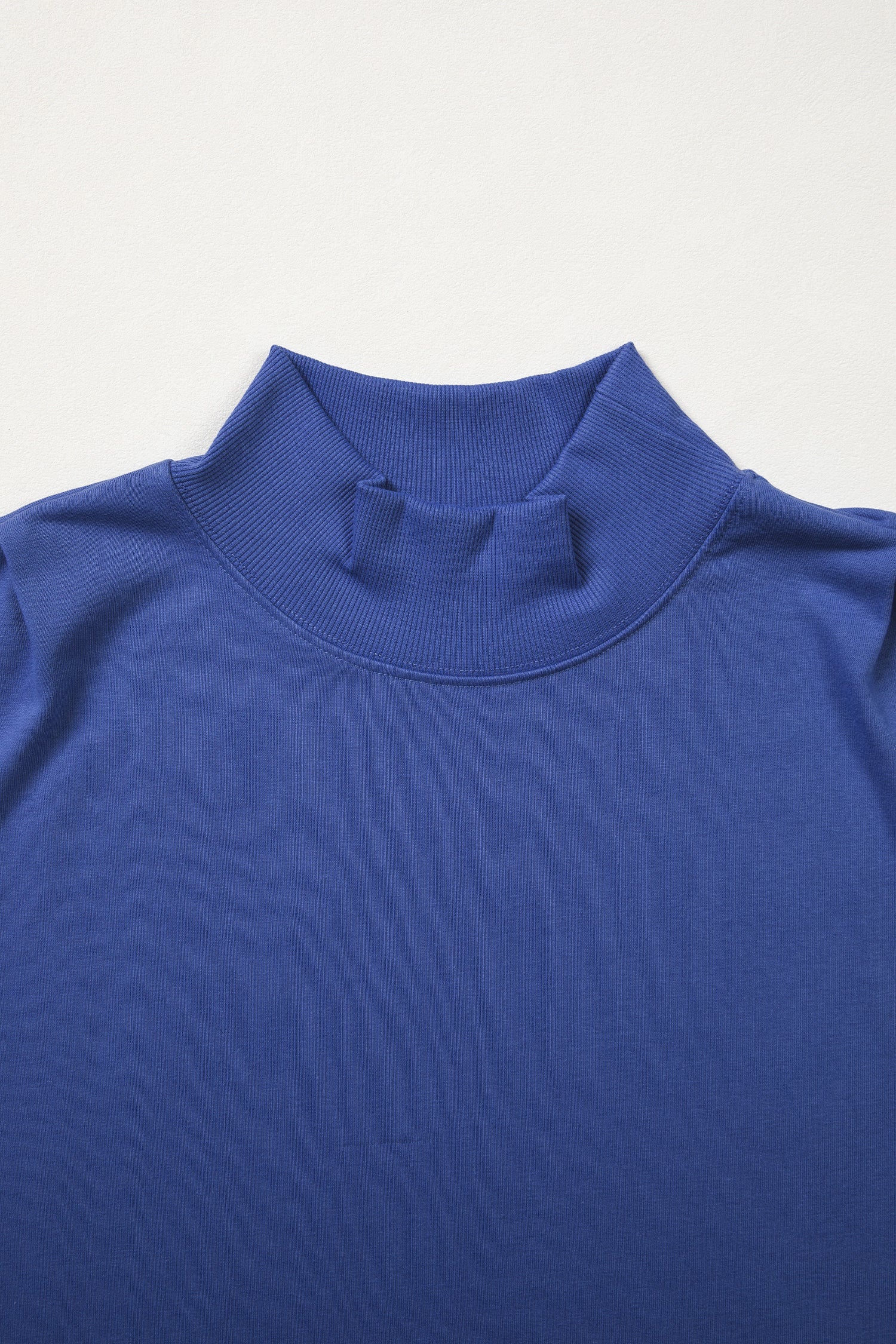 Sky Blue Solid Color High Neck Cap Sleeve Loose Top