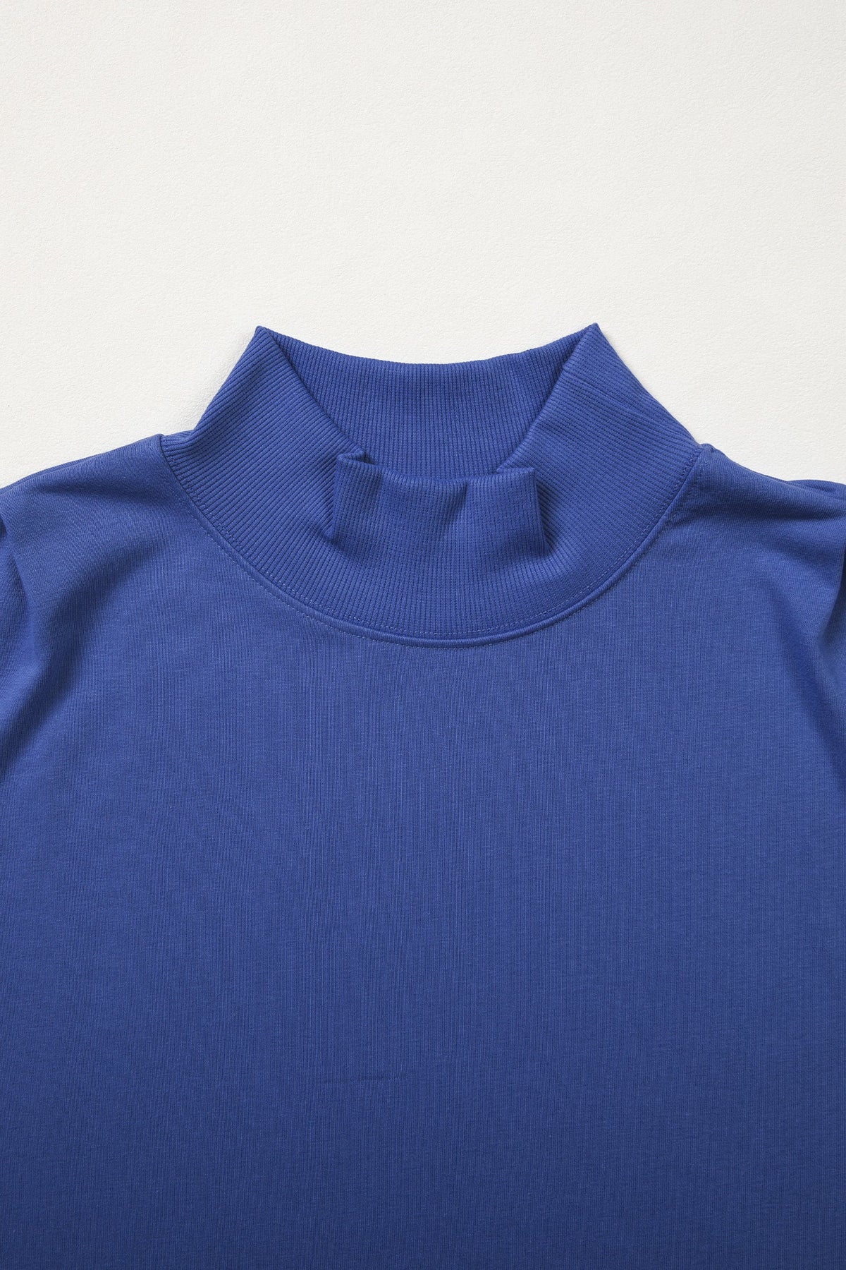 Solid Mock Neck Cap Sleeve Oversized Top