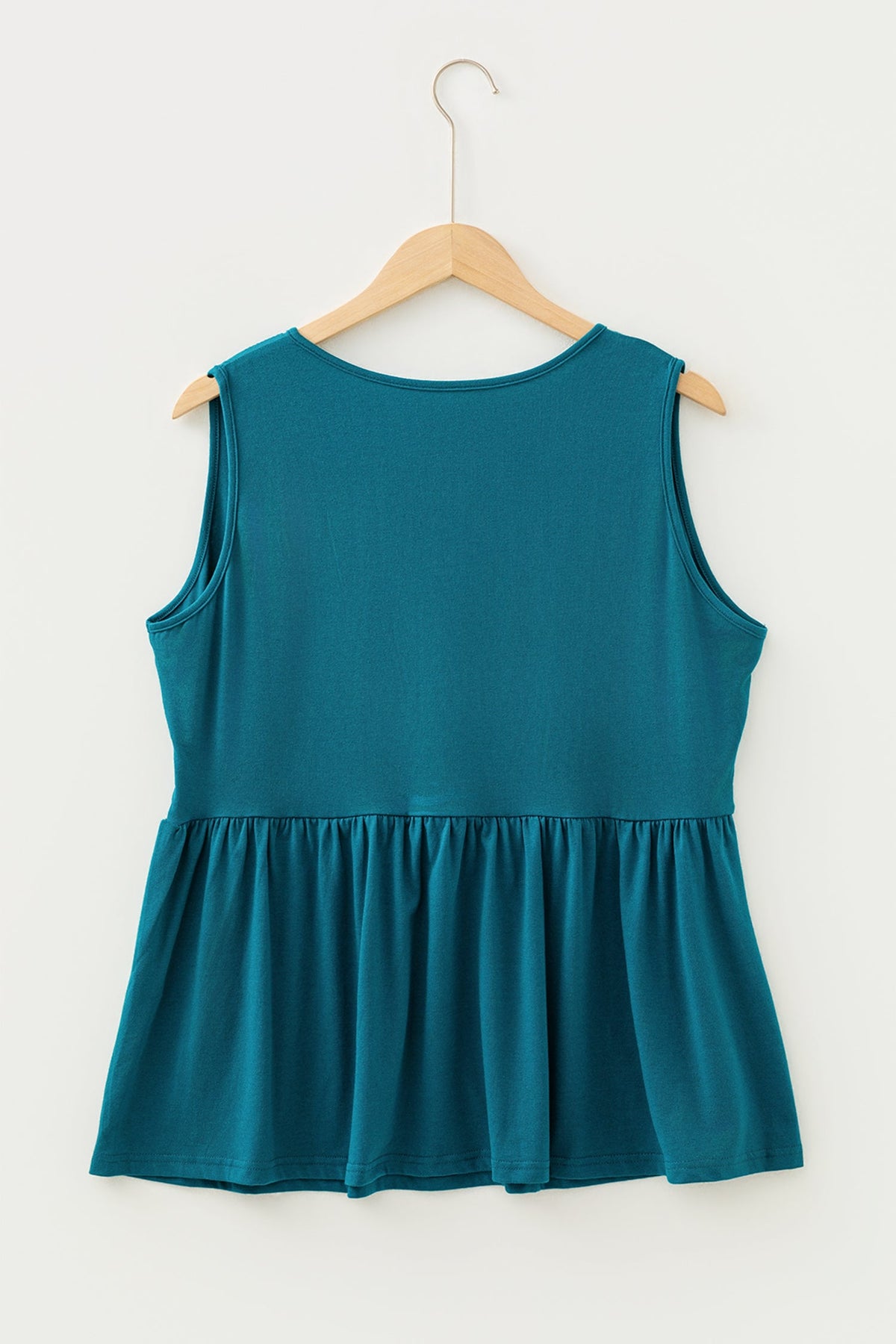 Plus Size Solid Bow-Tie Peplum Tank Top