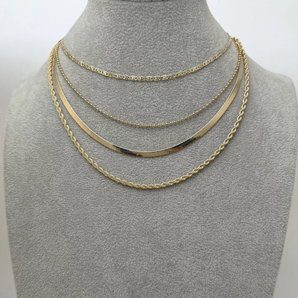 Layered 18K Gold-Plated Chain Necklace
