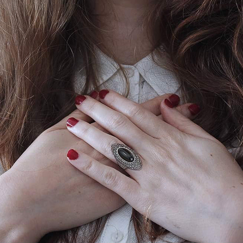 European And American Retro Bohemian Baroque Ring Women's Literary And Classical Niche Design Ring Jewelry