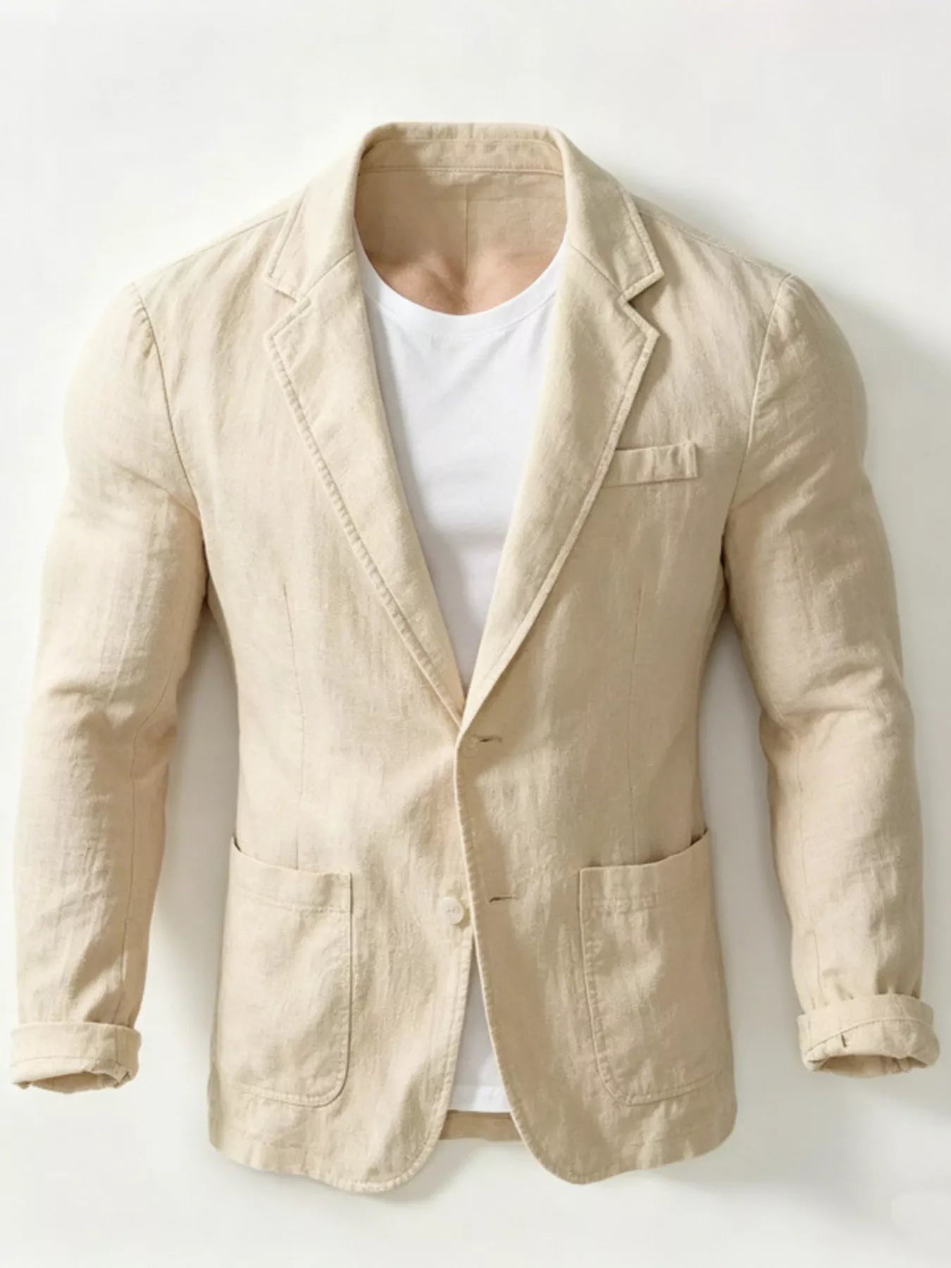 Men's Plus Size Button Up Long Sleeve Blazer