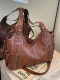 Vintage Style Zipper Front Handbag