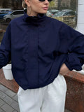 Zip Up Dropped Shoulder Jacket