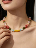 Colorful Beaded Choker Necklace