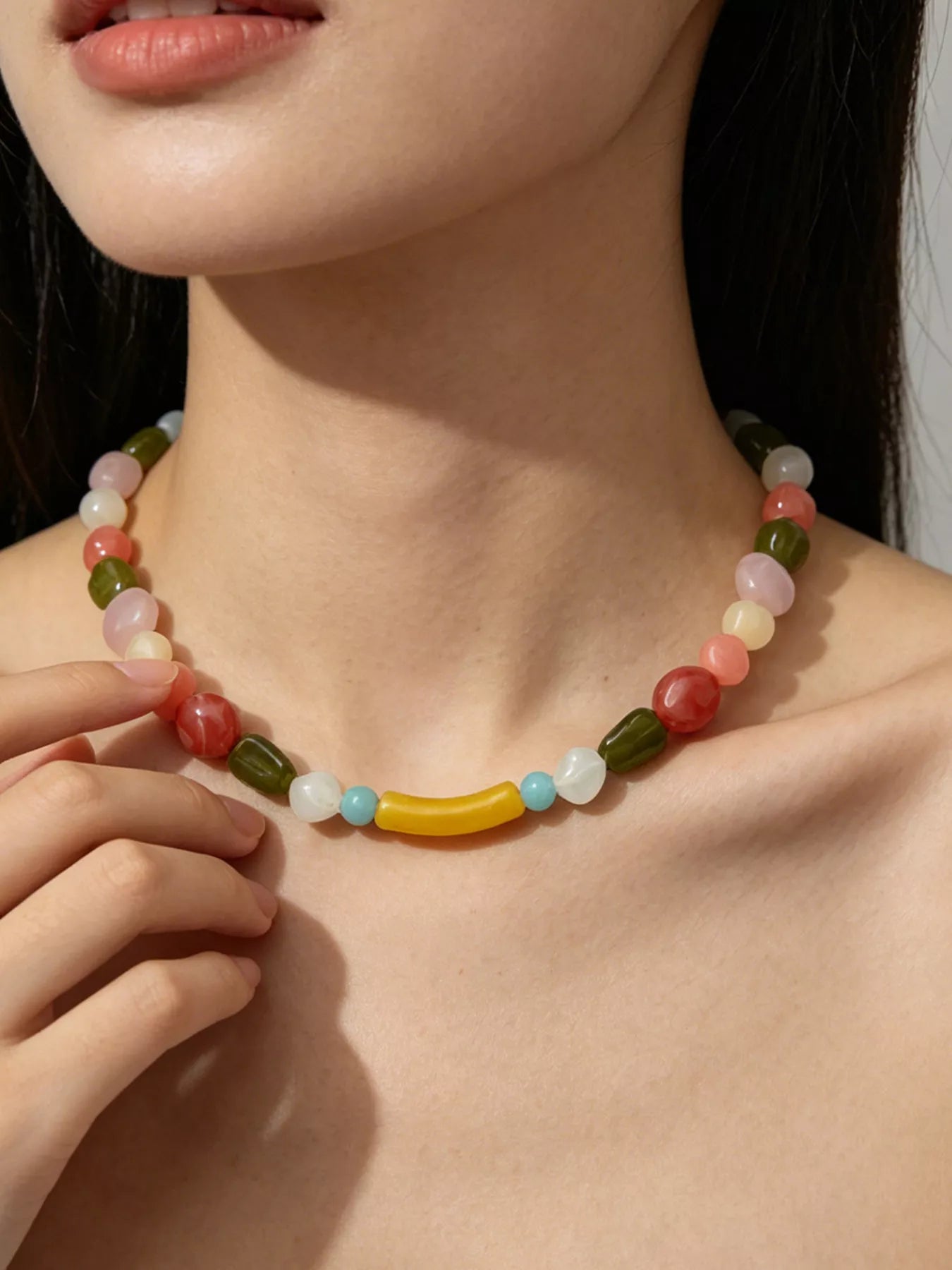 Colorful Beaded Choker Necklace