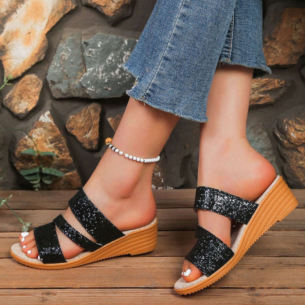 Round Toe Wedge Sandals
