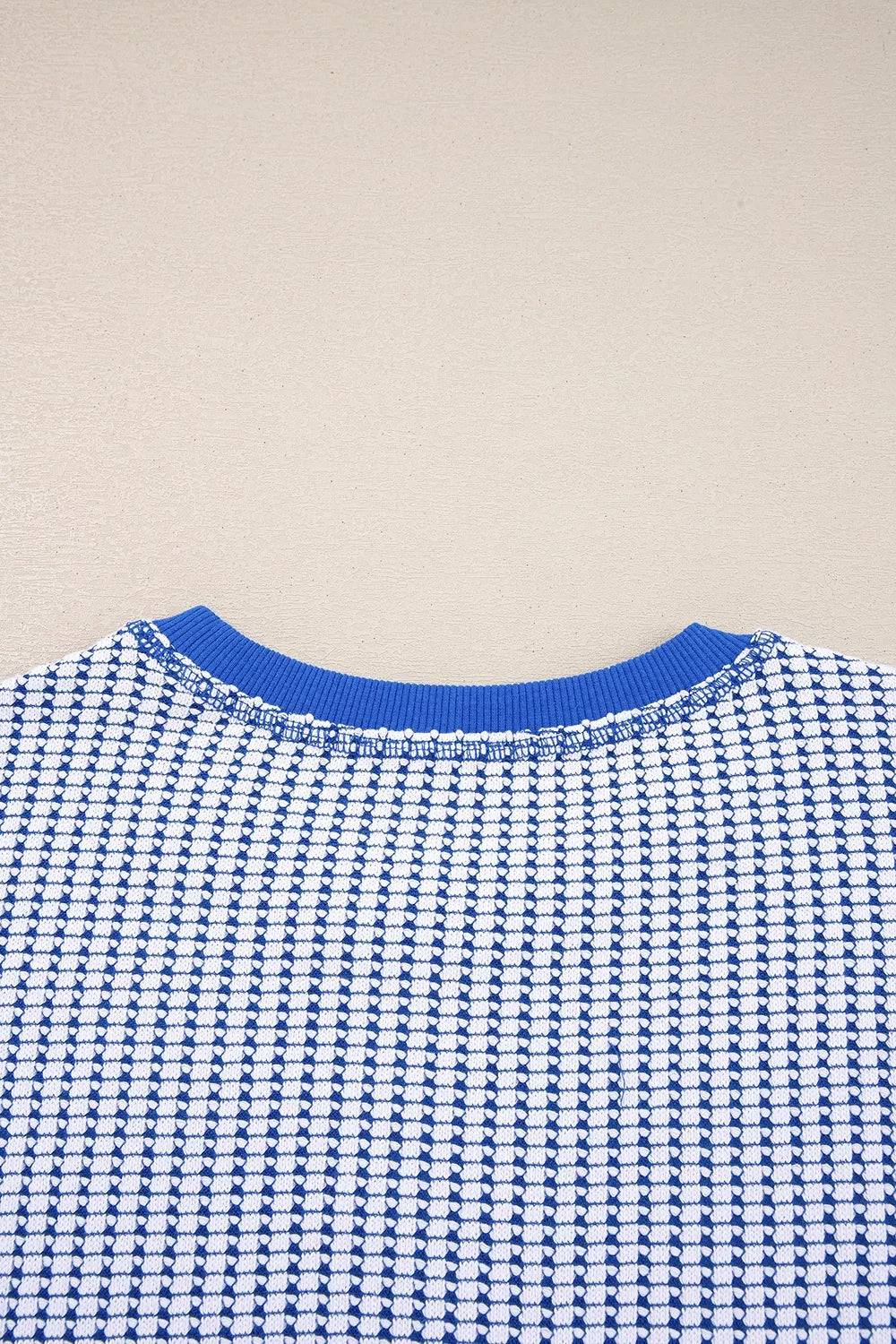 Exposed Seam Textured Crew Neck Sweatshirt