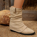 Point Toe Block Heels Boots