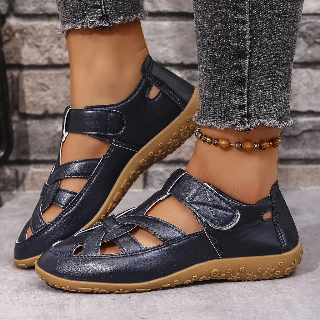 Cutout Sandals with Velcro Straps