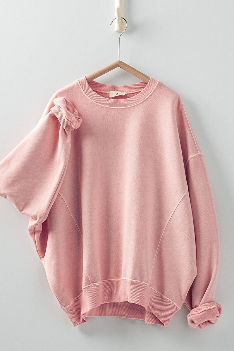 Crew Neck Comfort Washed Sweatshirt