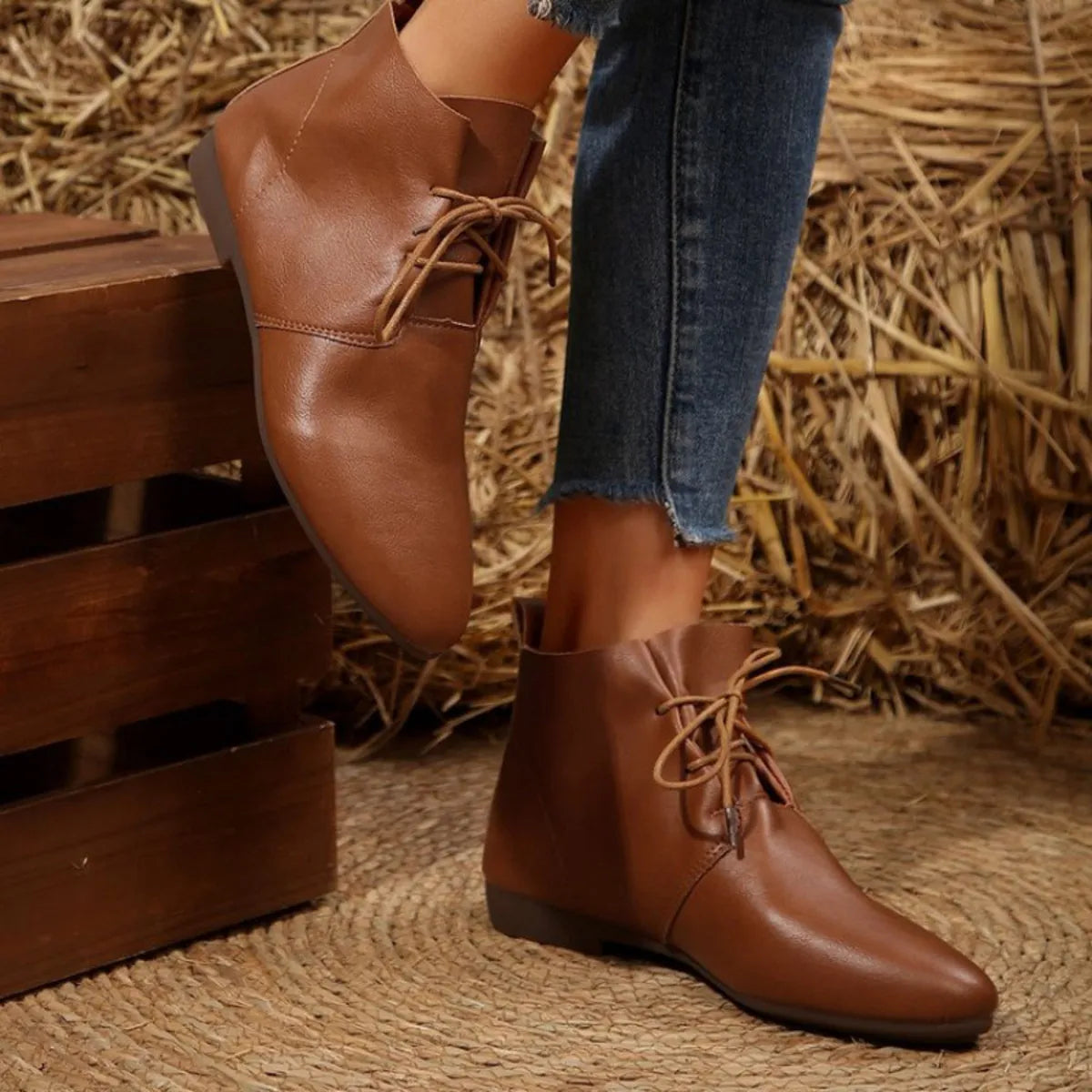 Point Toe Lace Up Boots