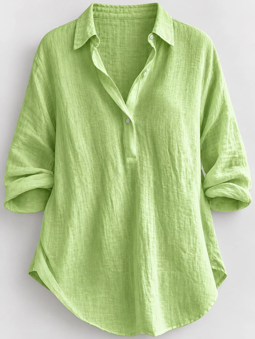 Collared Neck Long Sleeve Blouse