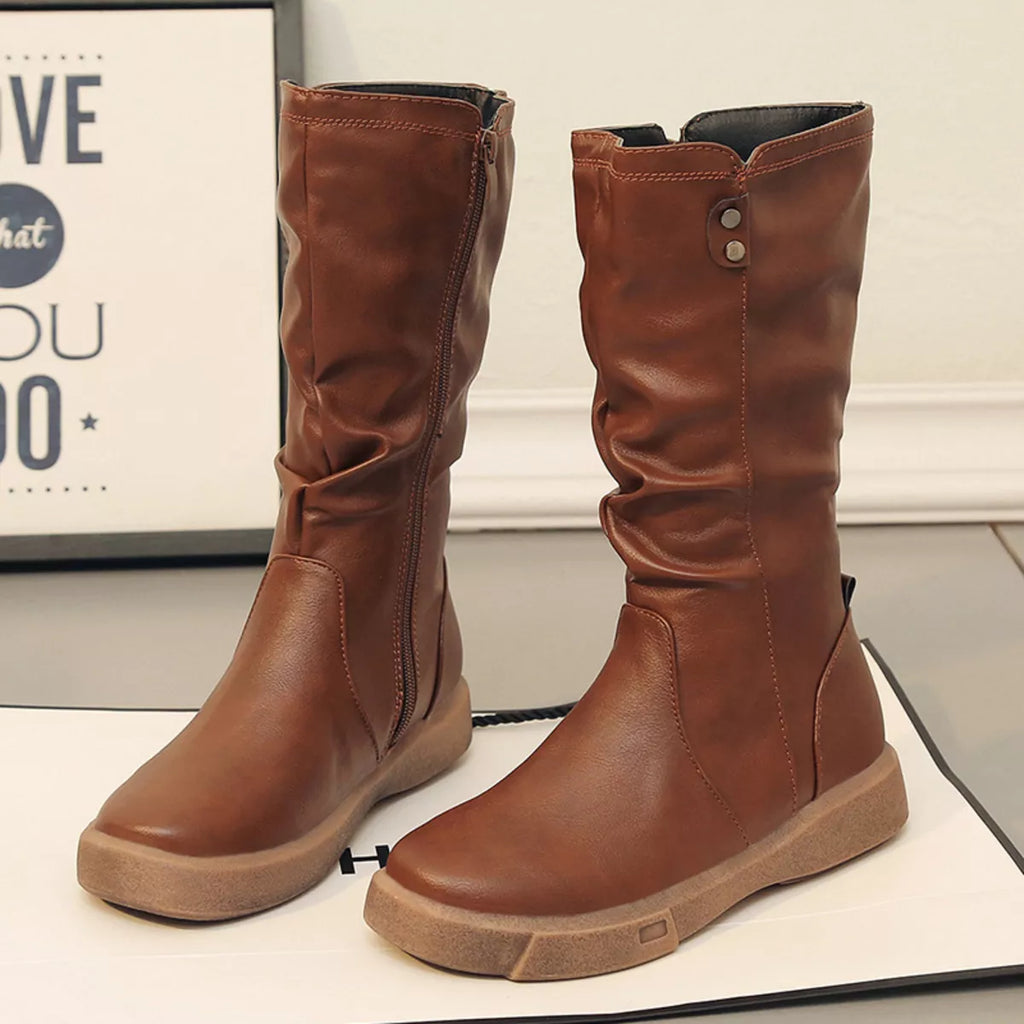 Round Toe Platform Boots