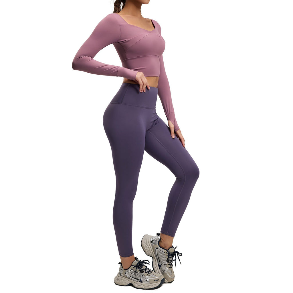 Spring And Summer Spliced Yoga Long-Sleeved Set