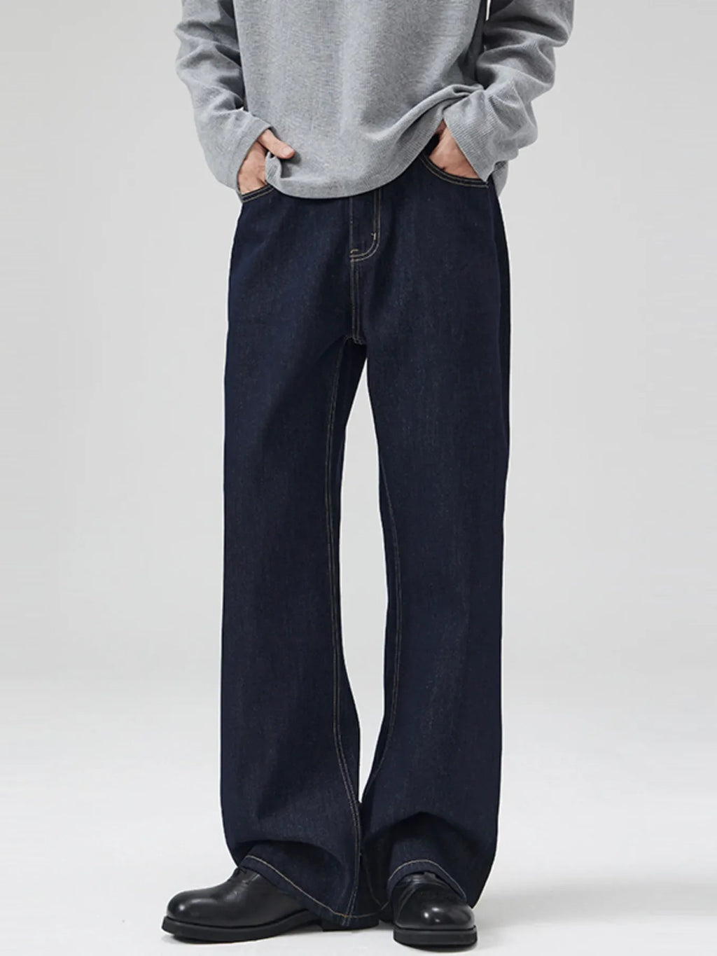 Men's Full Size Classic Washed Wide Leg Jeans Plus Size