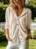 Casual Button-Down Hooded Cardigan