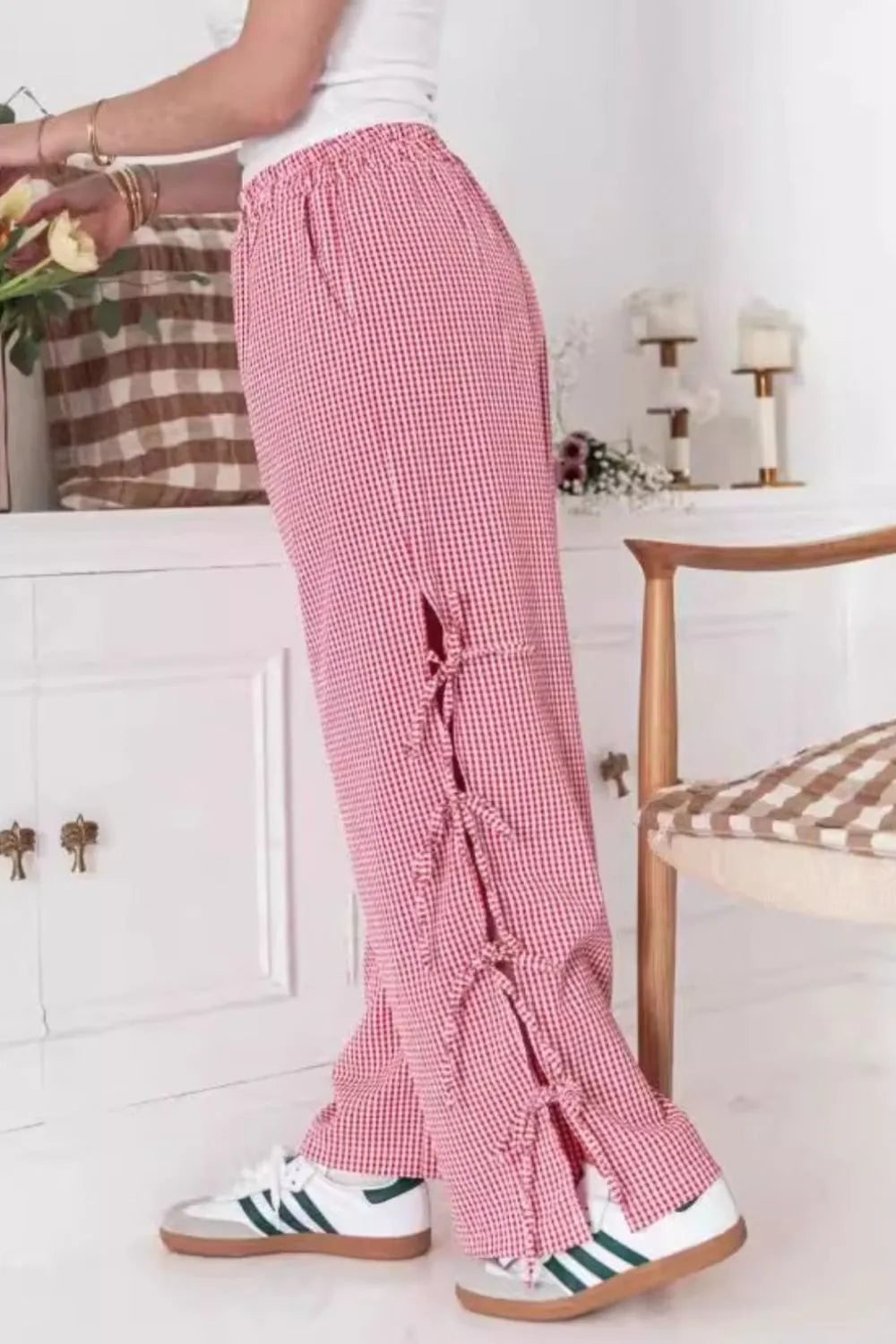 Side Tied Pants with Pockets