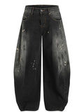 Men's Washed Balloon Wide Leg Jeans