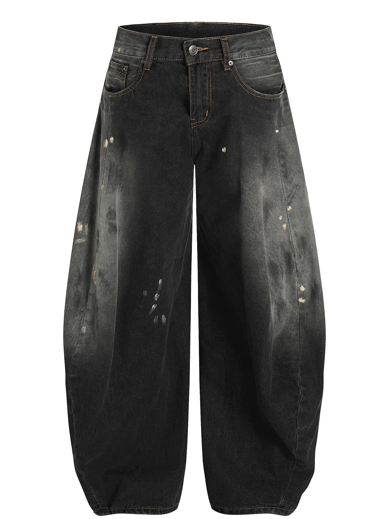 Men's Washed Balloon Wide Leg Jeans