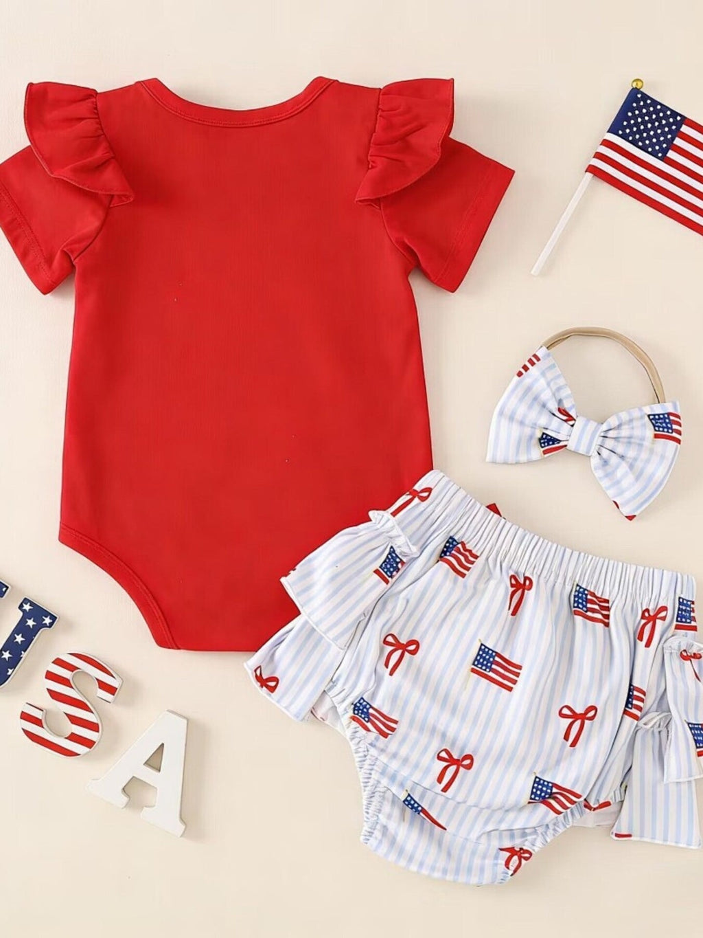 Children's My First 4th of July Bodysuit & Skort & Headband Set
