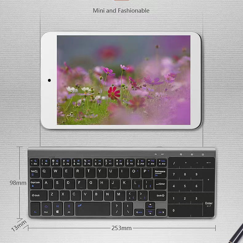 Mini 2 4gusb Bluetooth Wireless With Touch Pad Digital Keyboard Mouse Lightweight Applicable Tablet Portable