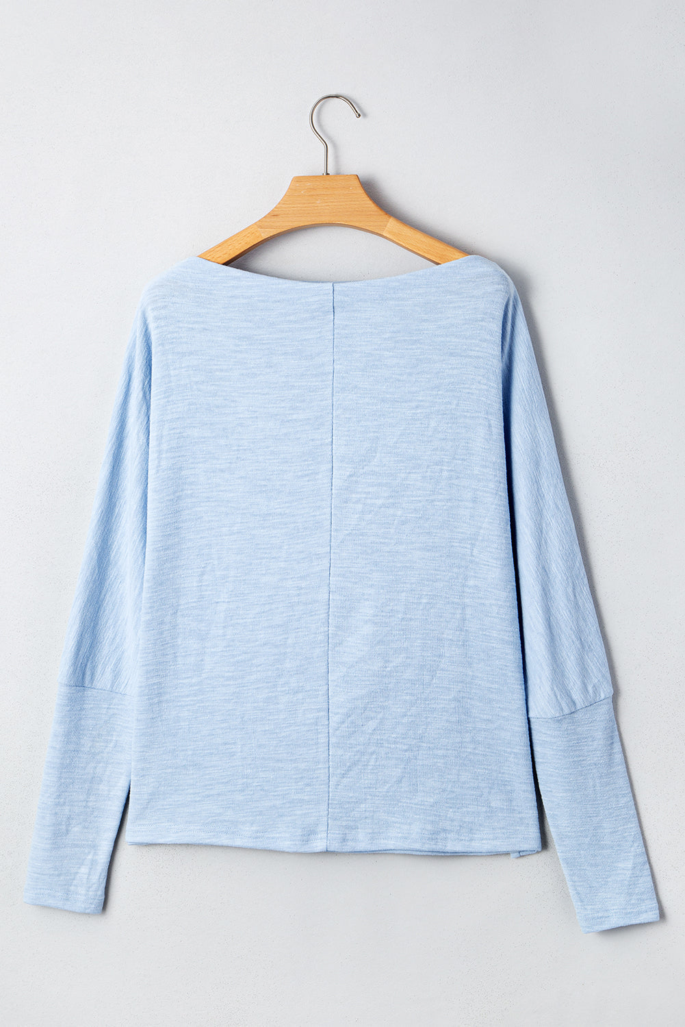 Solid Batwing Long Sleeve Top