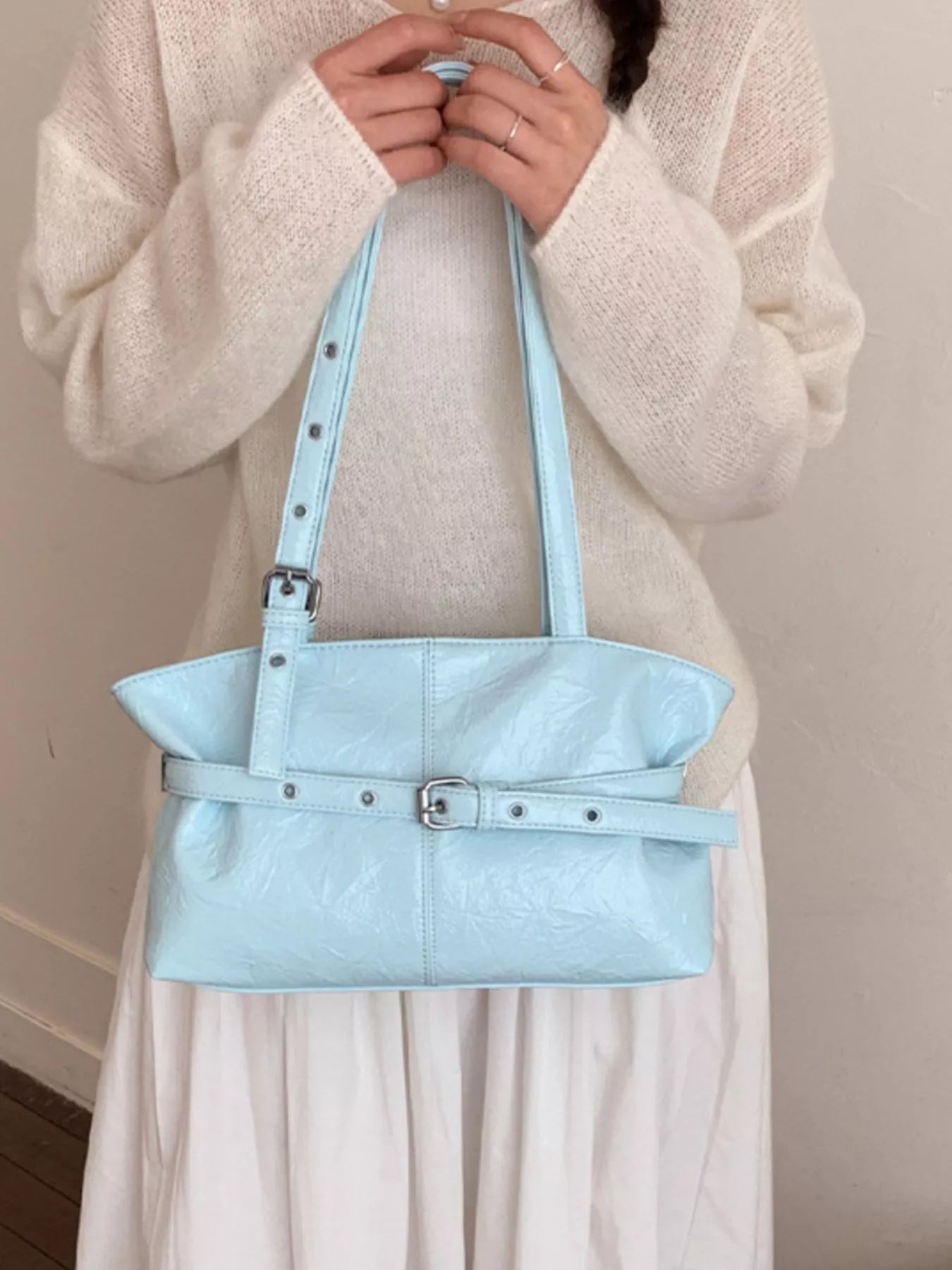 Buckle Detail Shoulder Bag
