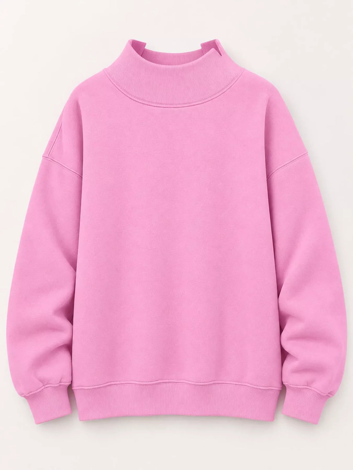 Oversized Mock Neck Long Sleeve Sweatshirt