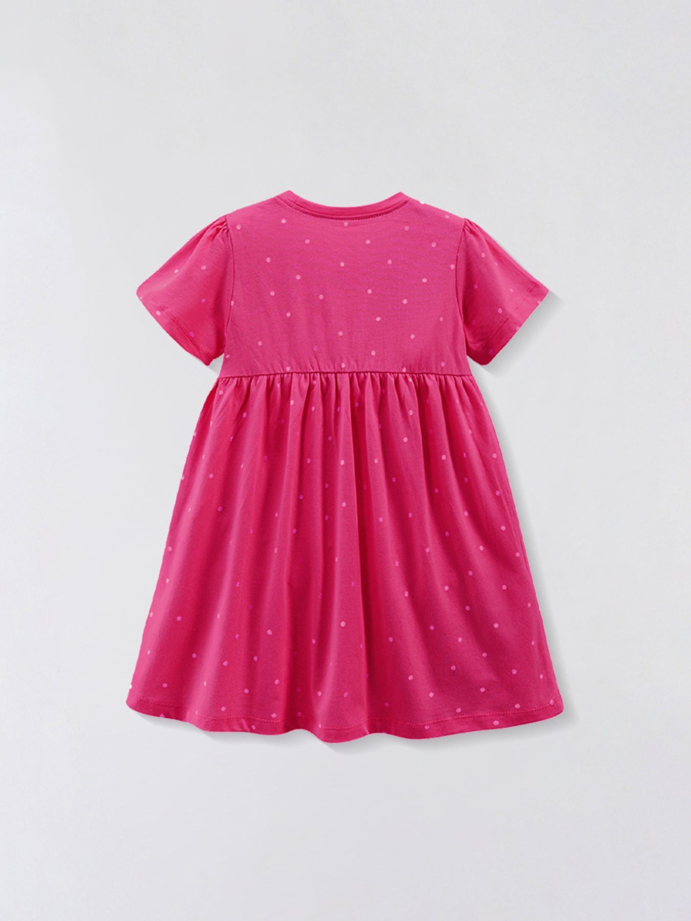 Children's Cartoon Animal Embroidered Polka Dot Dress