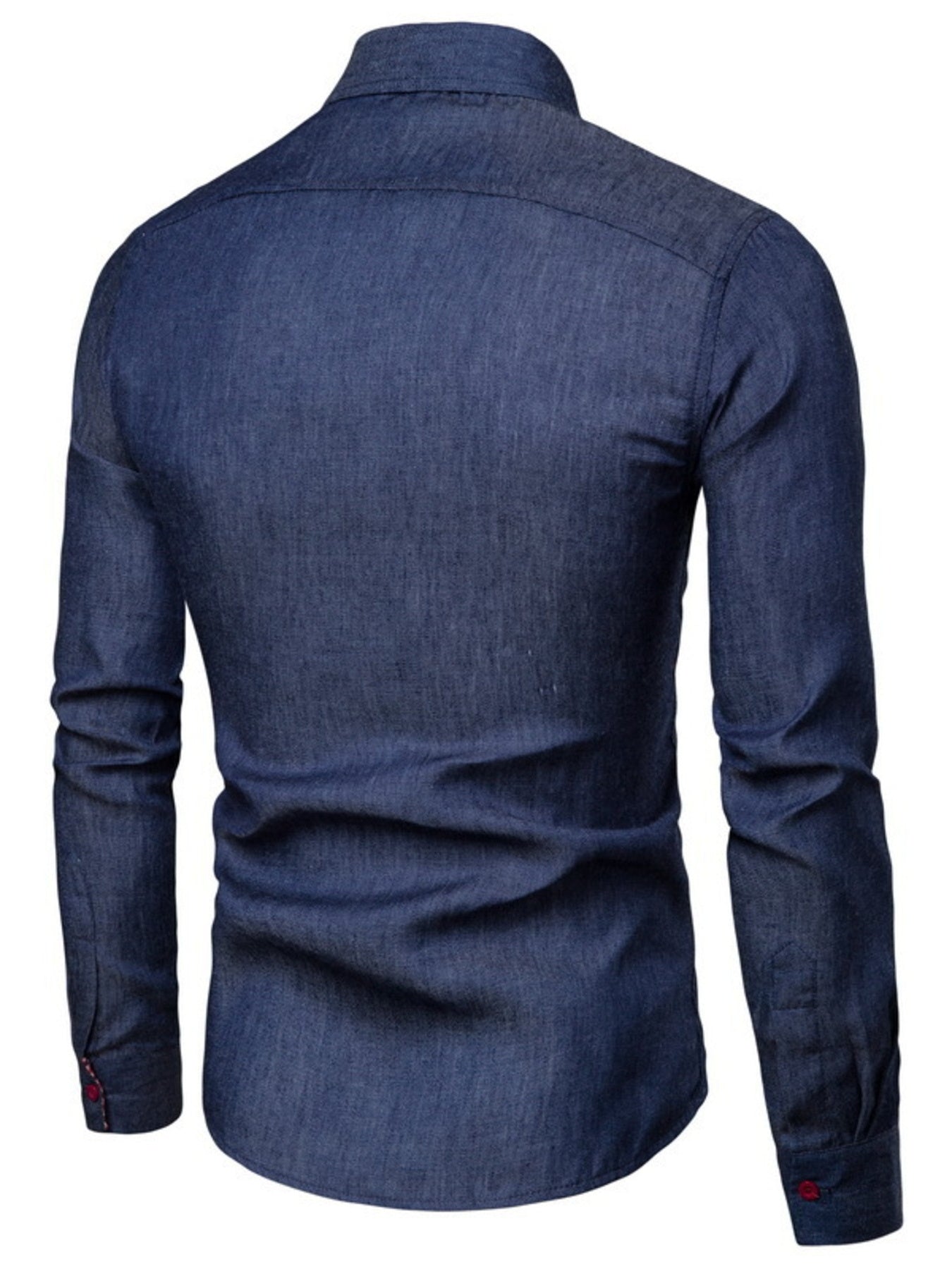 Men's Plus Size Slim Fit Long Sleeve Denim Shirt