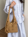 Crochet Flower Hobo Shoulder Bag