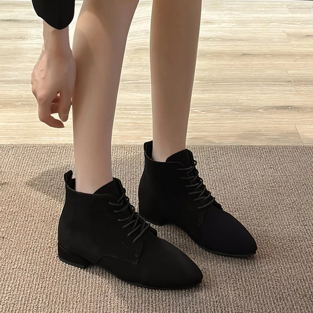 Point Toe Block Heels Boots