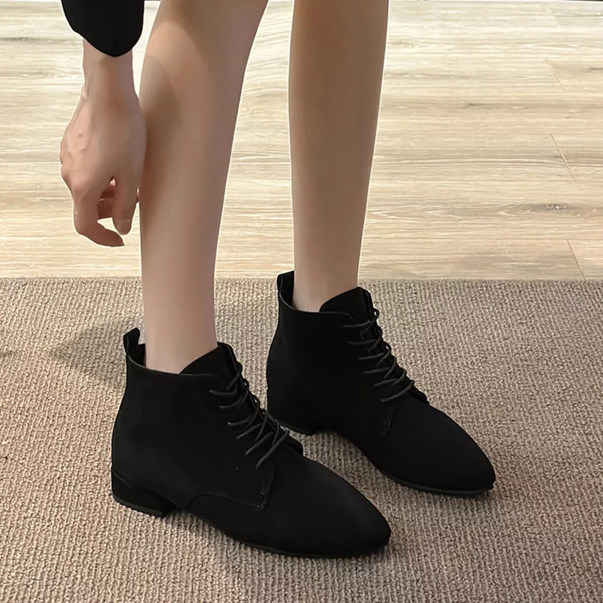 Point Toe Block Heels Boots