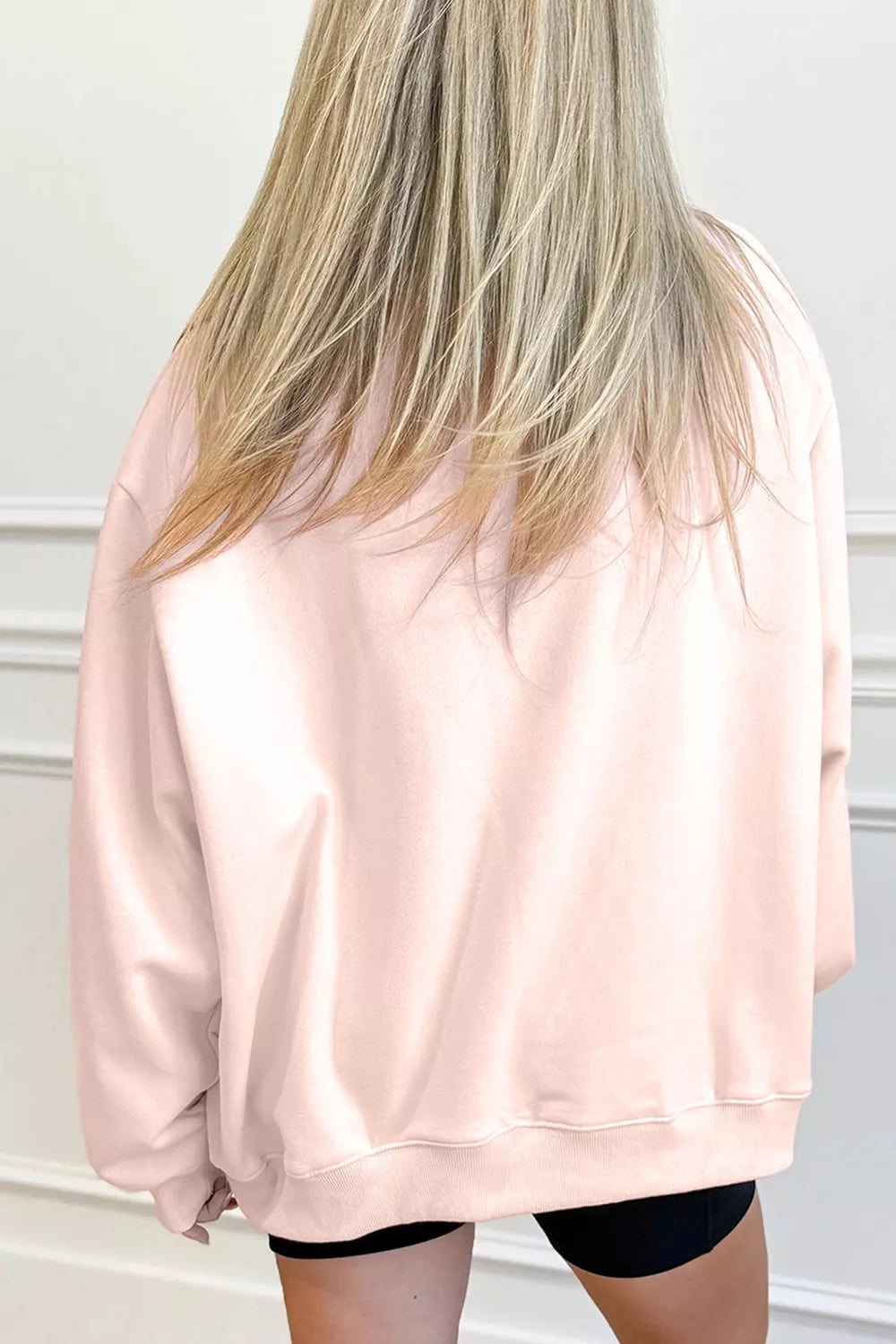 Patchwork Mallard Printed Graphic Mock Neck Pullover Sweatshirt