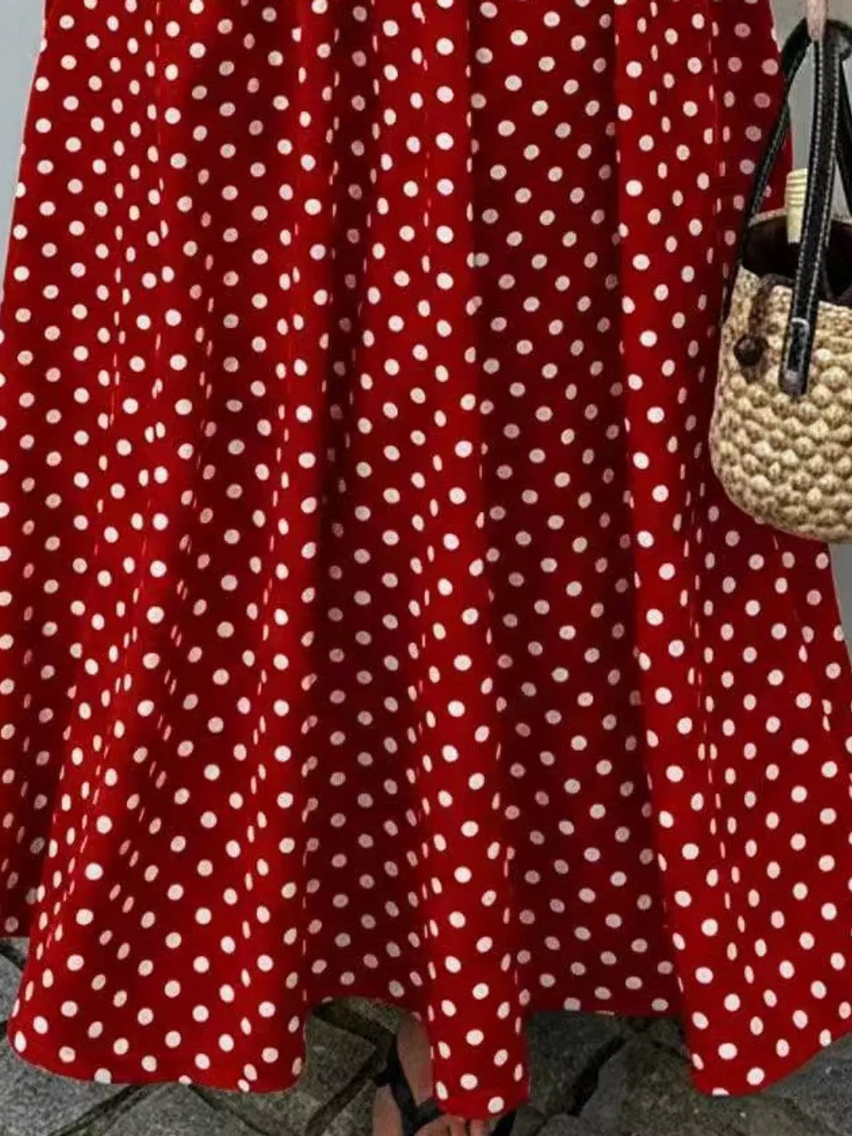 Strapless Polka Dot Ruched Maxi Dress
