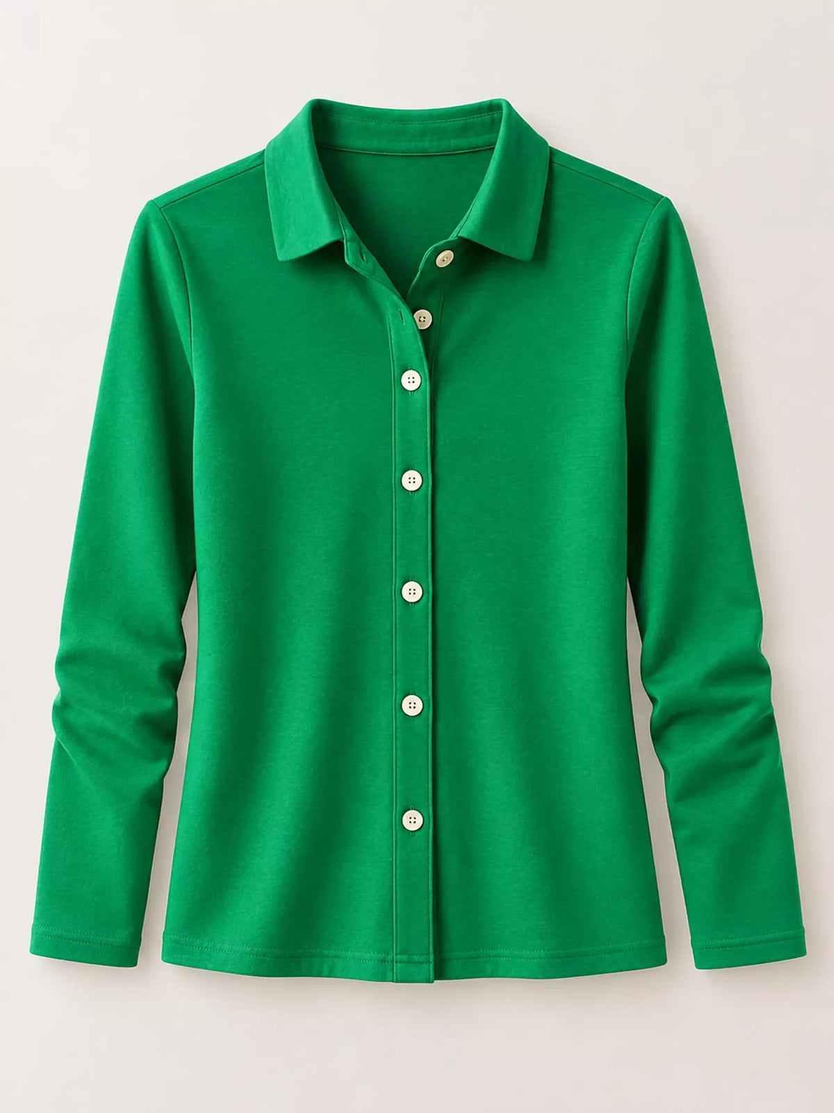 Full Size Button-Down Long Sleeve Shirt Plus Size
