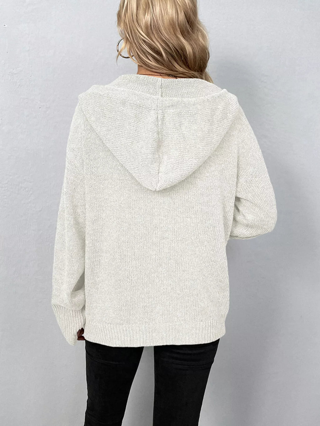 Cozy Knit Hooded Button-Down Cardigan