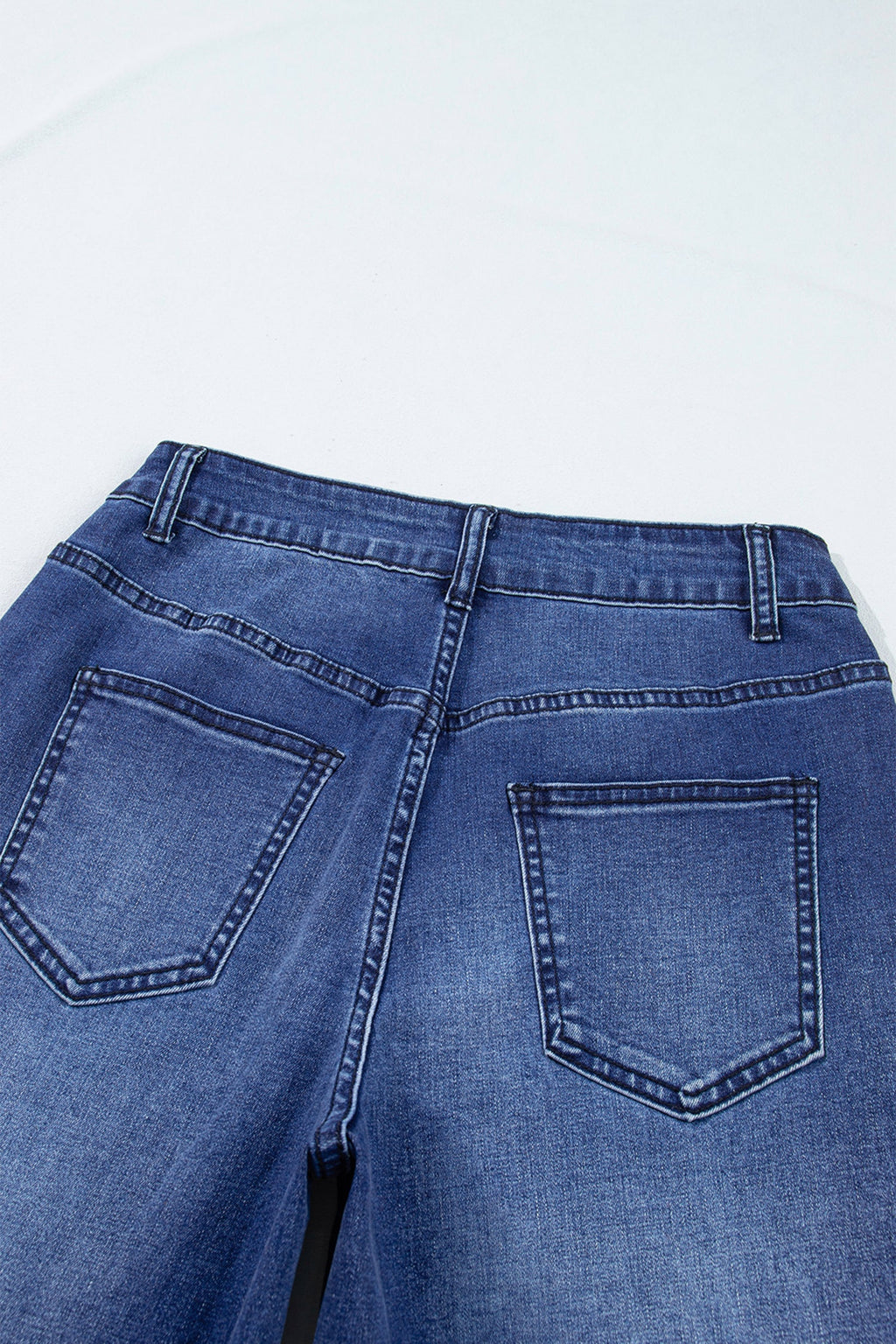 Coffee Studded Detail Straight Leg Casual Loose Jeans
