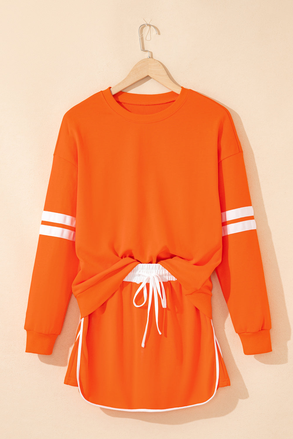 Varsity Stripe Pullover and Mini Skirt Set