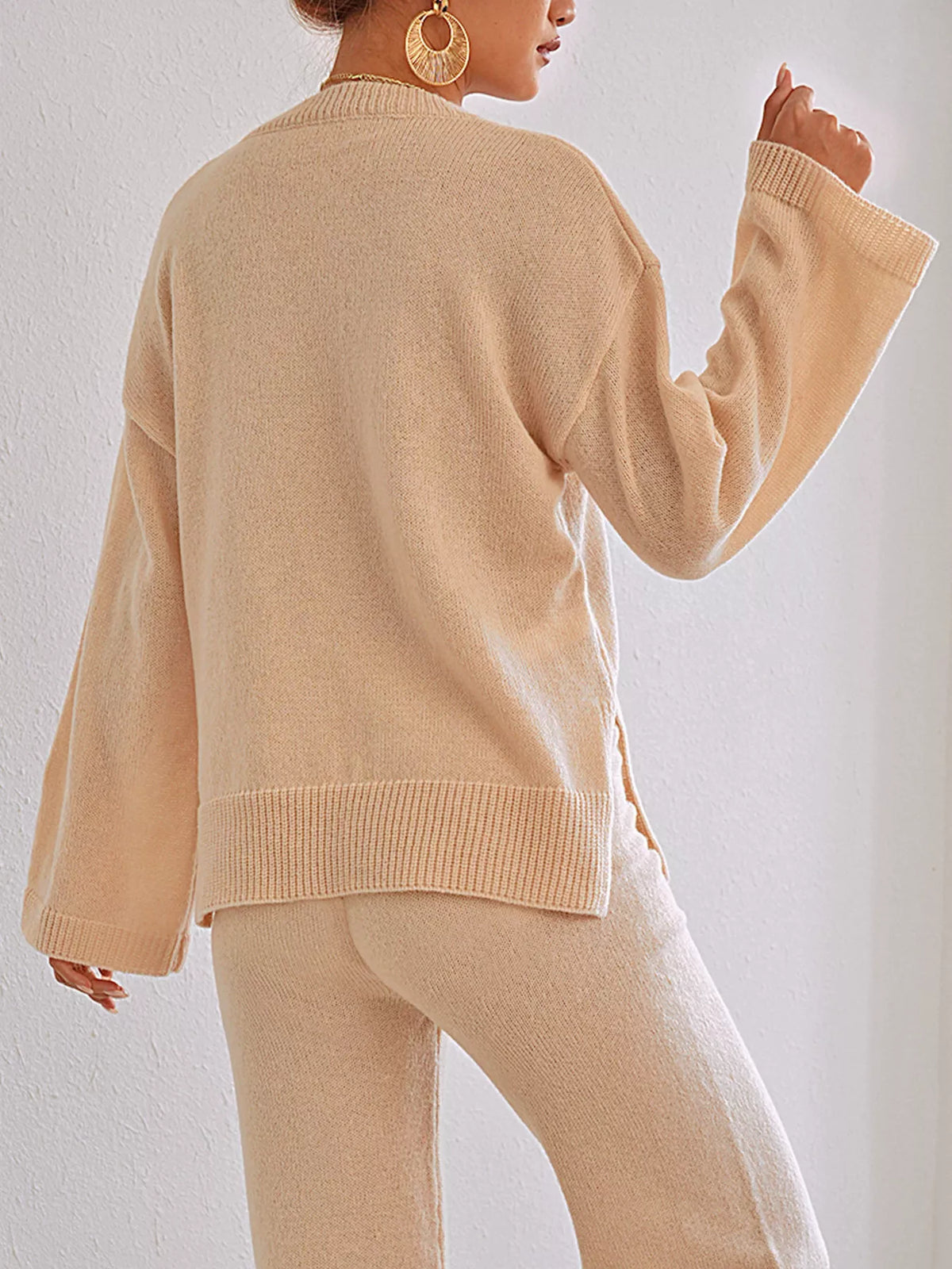Floral Applique Crew Neck Sweater