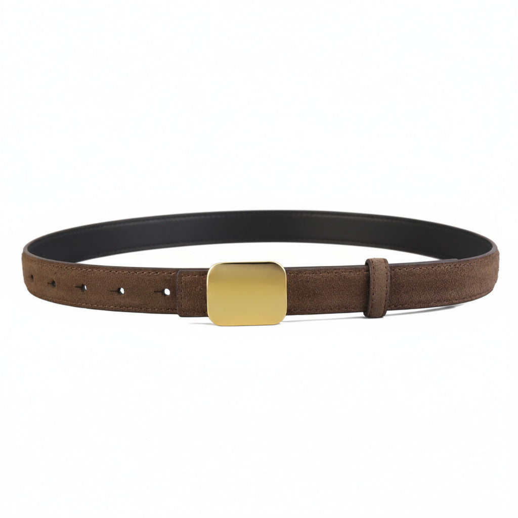 Square Buckle Leather Belt
