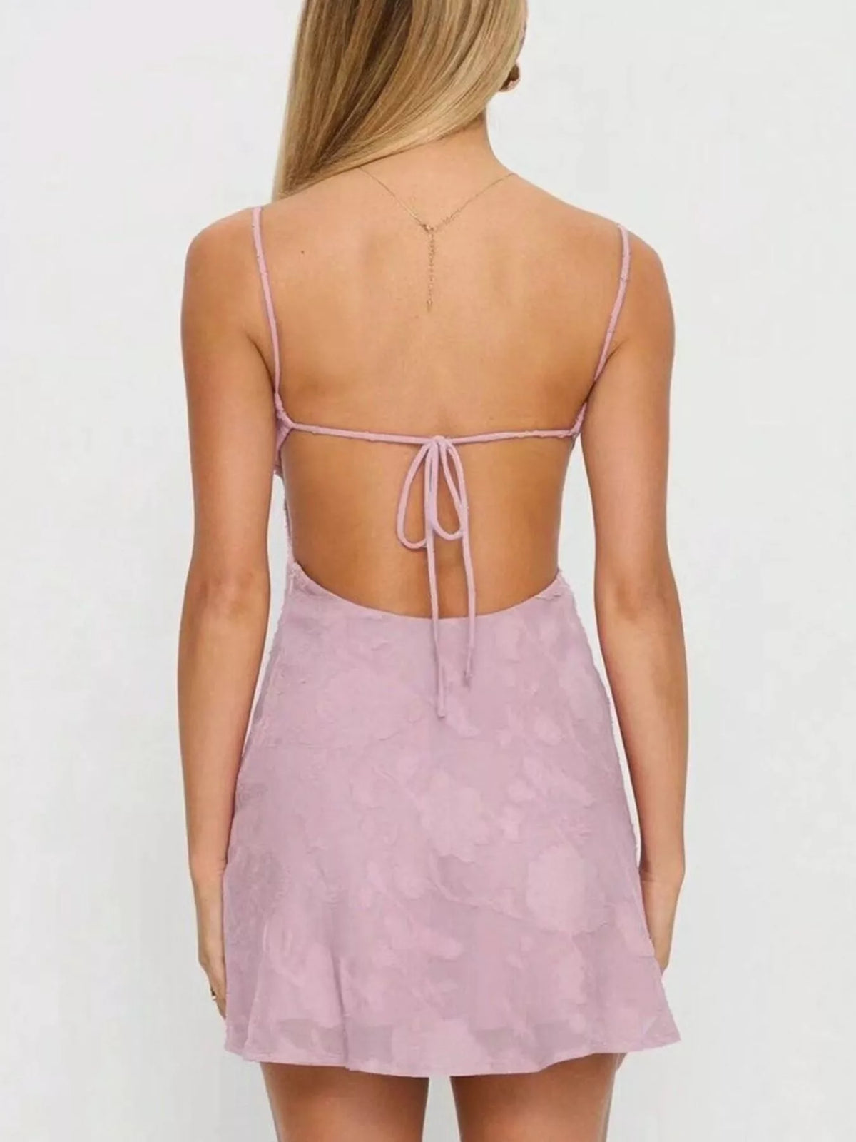 Backless Spaghetti Strap Mini Dress