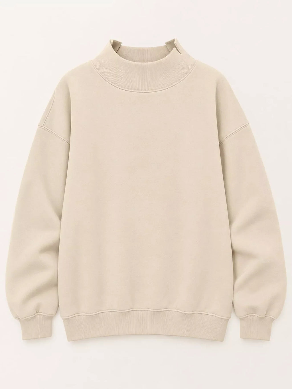 Oversized Mock Neck Long Sleeve Sweatshirt