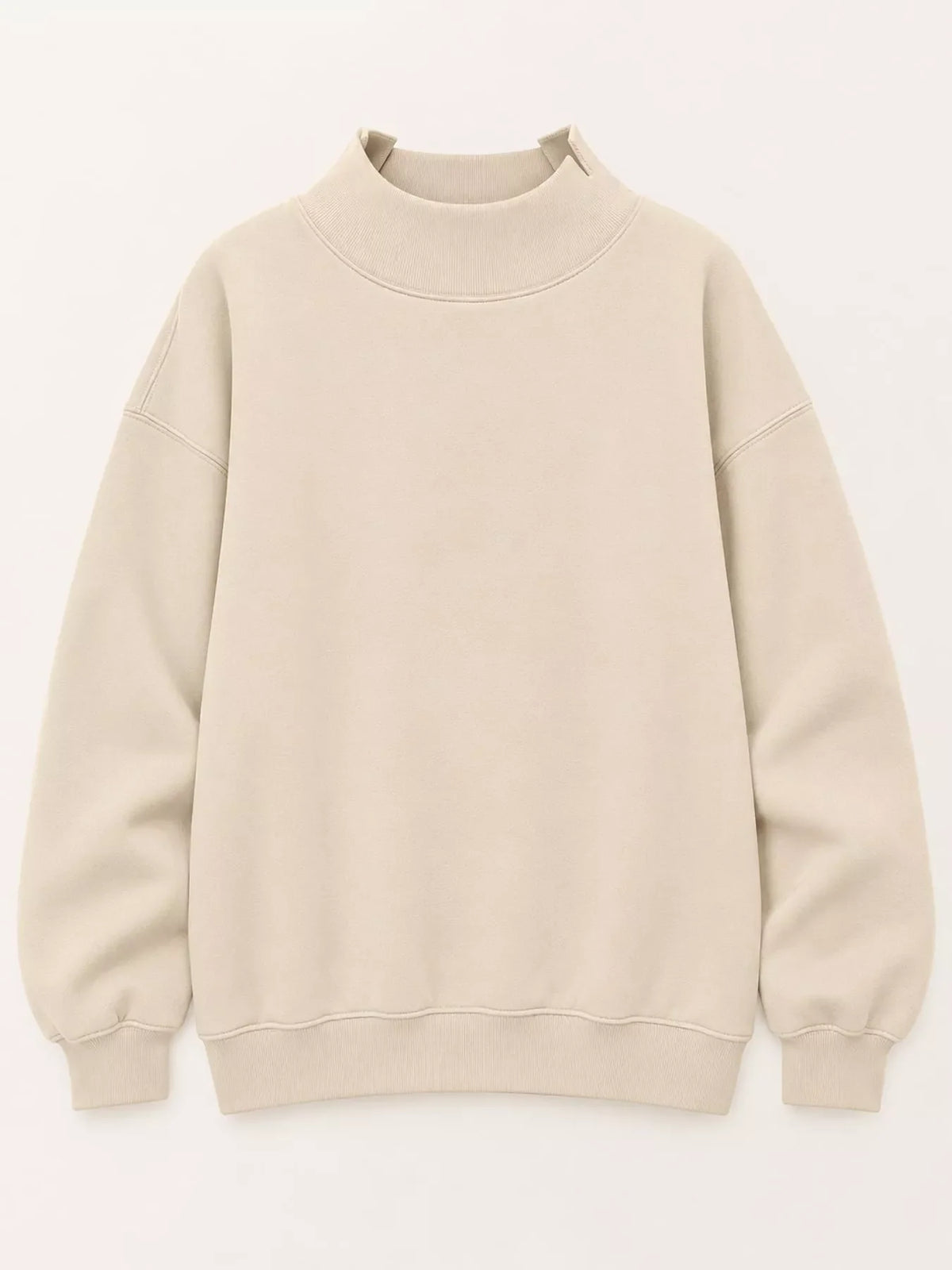 Oversized Mock Neck Long Sleeve Sweatshirt
