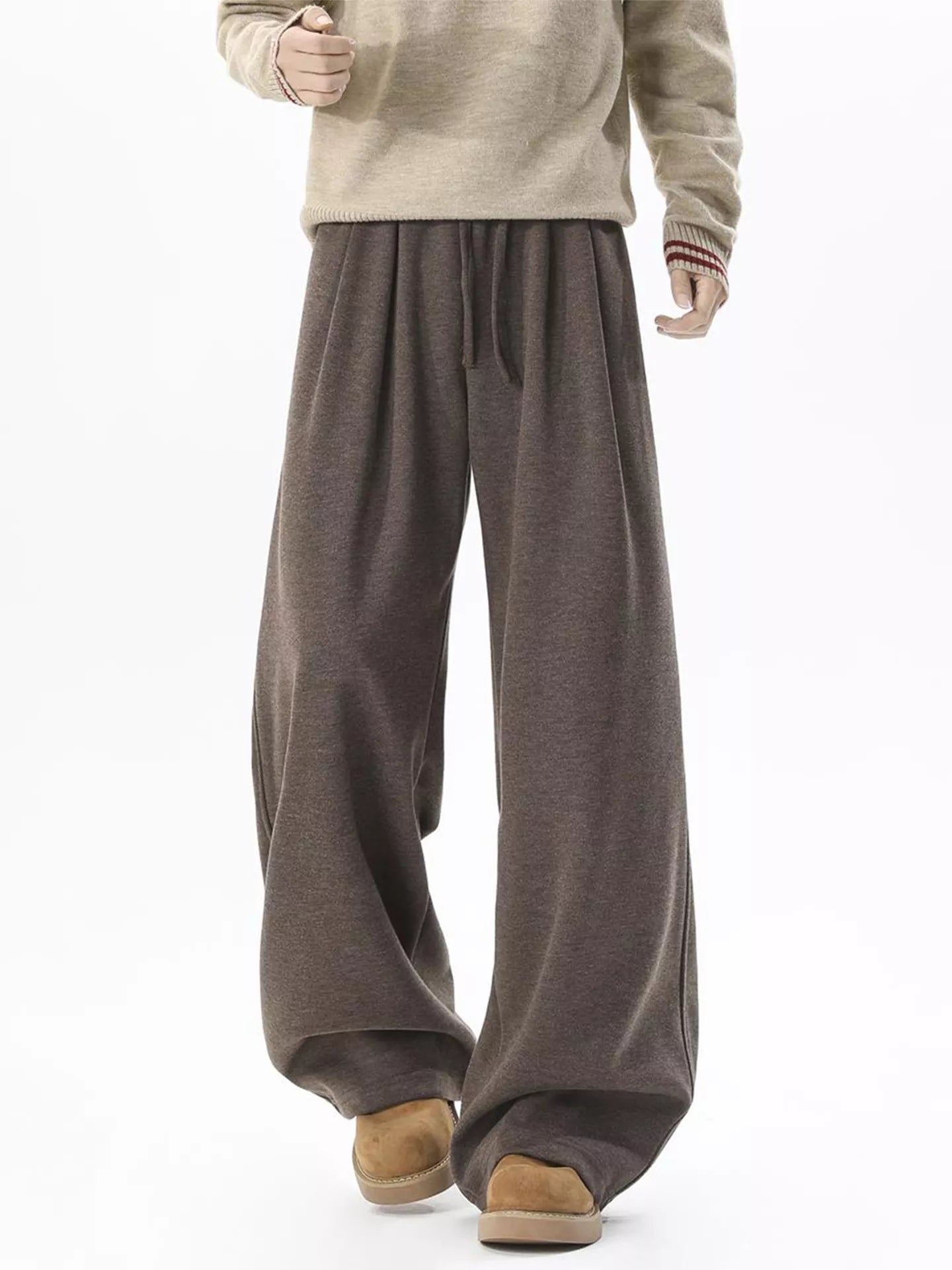 Men's Plus Size Drawstring Wide Leg Pants
