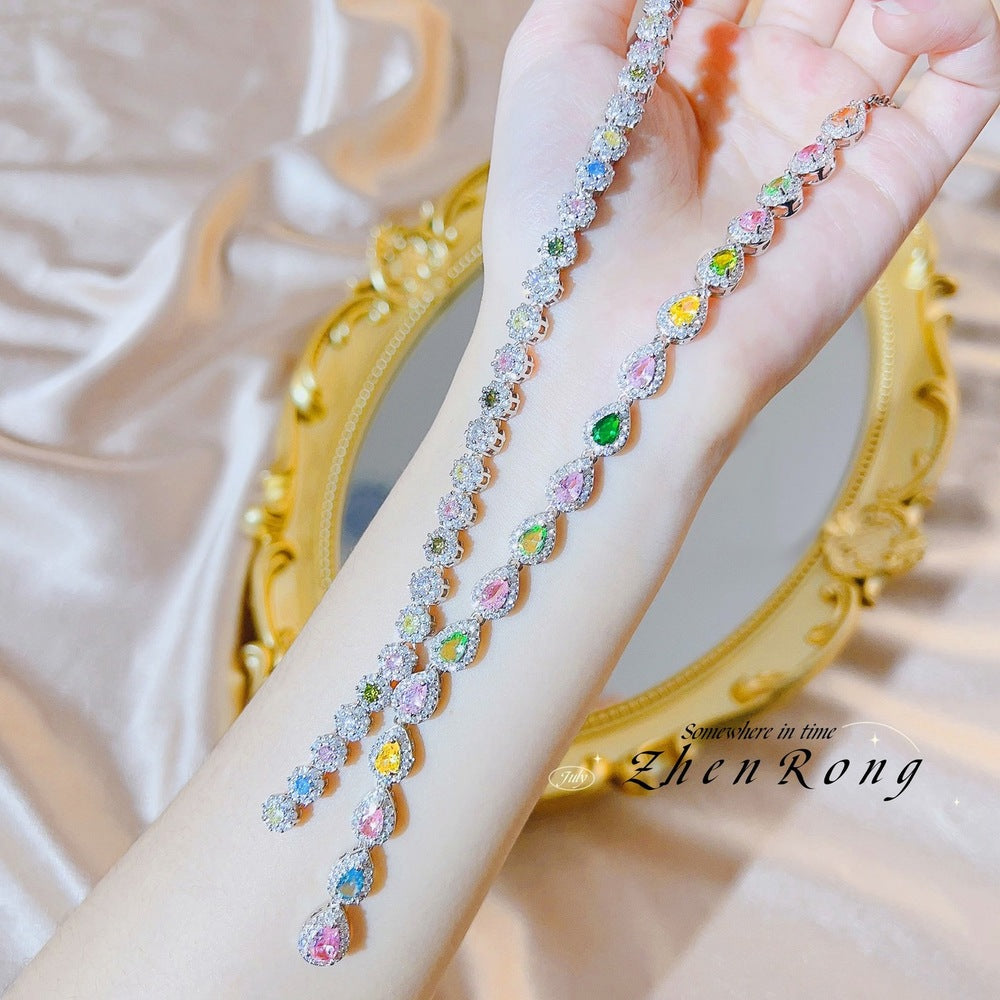 Color Zircon Pendant Necklace