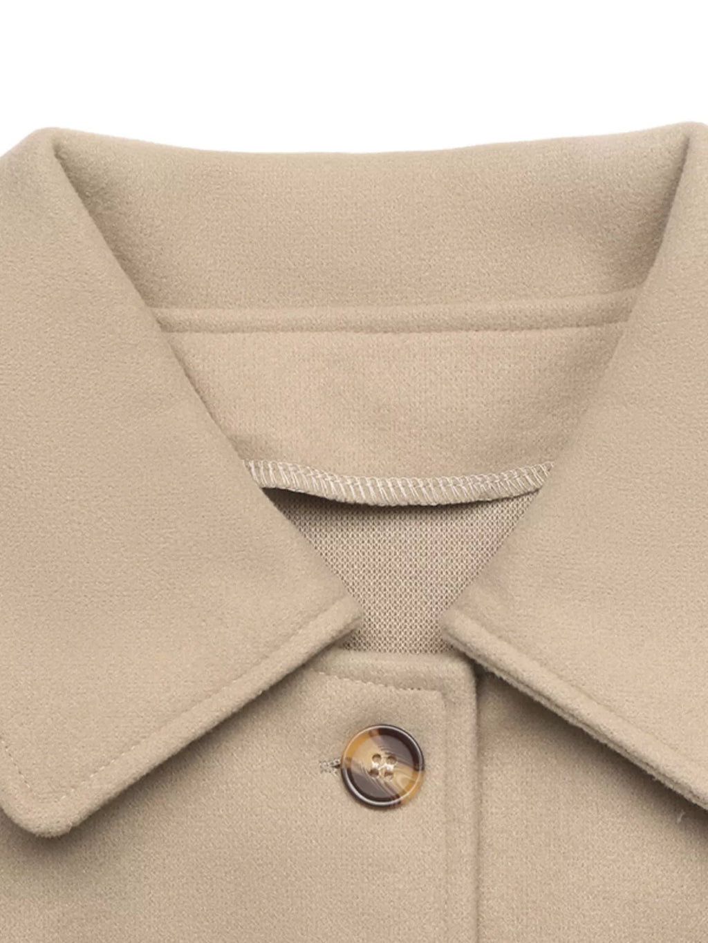 Collared Neck Button Up Jacket
