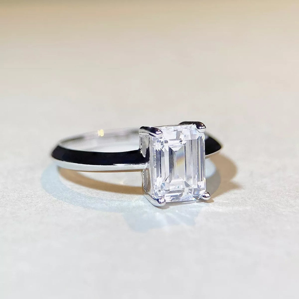 2 Carat 925 Sterling Silver Moissanite Geometric Ring